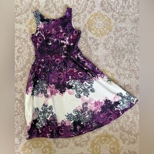 Amazon Purple and Black Floral Design Fabric